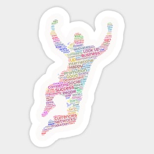 Happy man Emotion Silhouette Shape Text Word Cloud Sticker